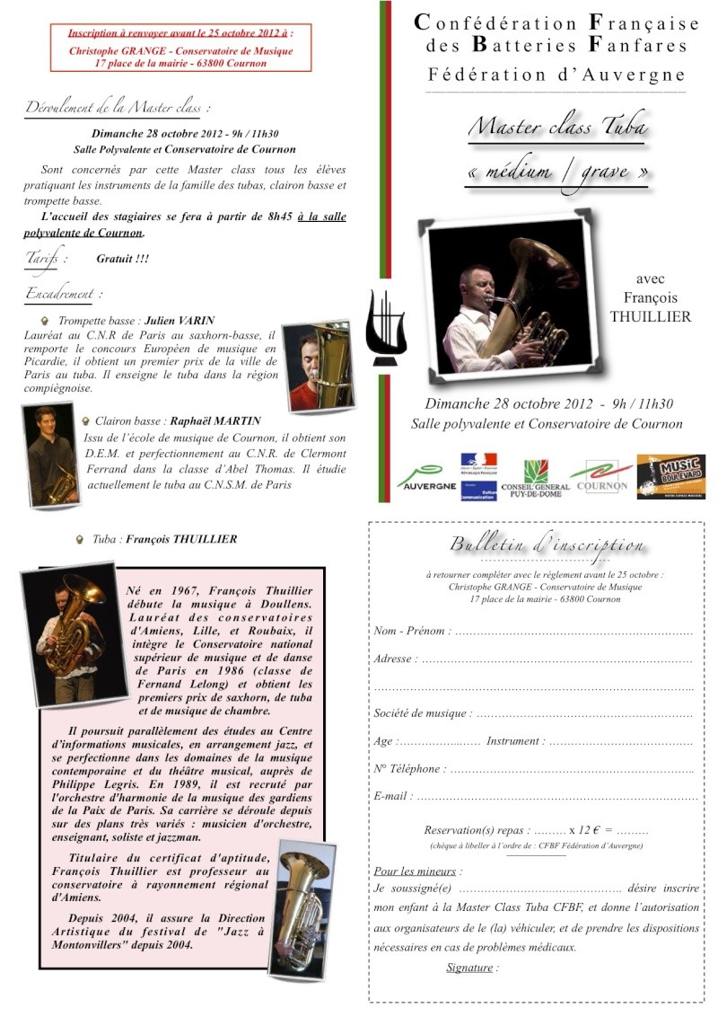 Festival "DIVERS SONS" - du 24/10 au 28/10 - Concours Ensemble Cuivres et Percussions CFBF - Cournon d'Auvergne (63) Master11