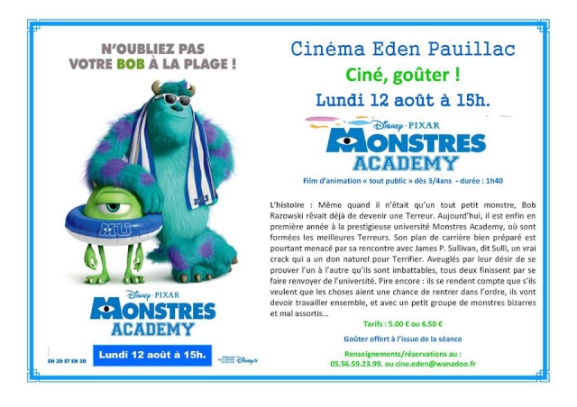 Ciné Gouter Montres Academy le 12 Aout 2013 au Cinema Eden à Pauillac 10010710