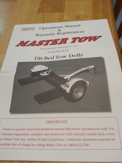 For Sale Tow Dolly Almost New 2011 Master Tow - quick sale for $850 Master16