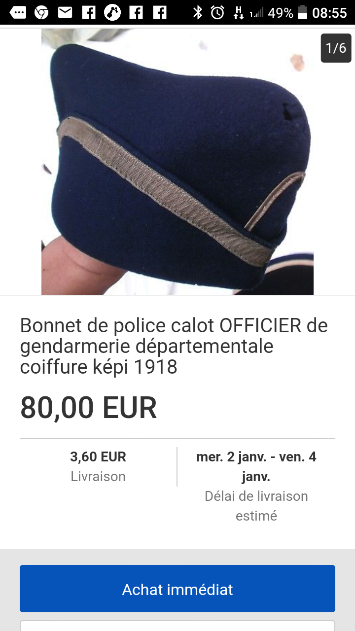 bonnet de police Gendarmerie départementale .  Screen59