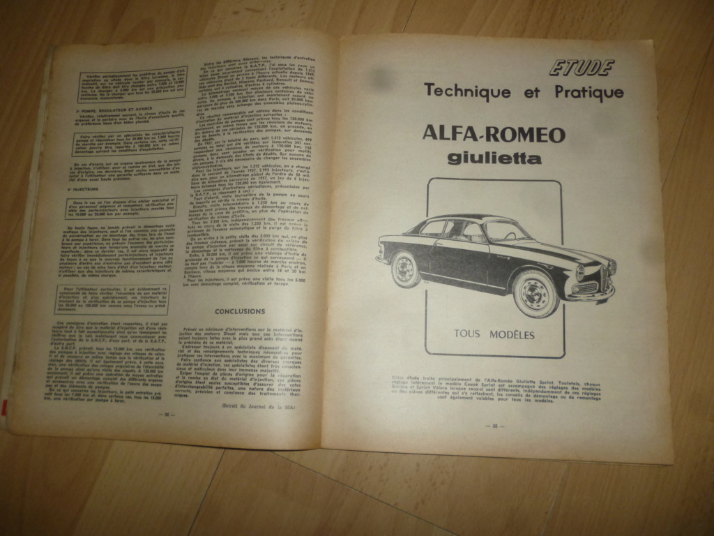 - Revue Technique pour GIULIETTA ALFA-ROMEO N°161 de 1959 P1130610