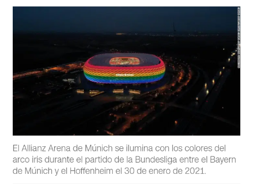 La UEFA rechaza la solicitud de iluminar el Allianz Arena con los colores del arco iris para el partido de la Eurocopa 2020 Scree275