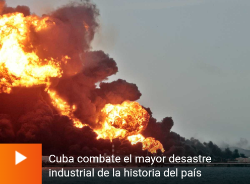 Cuba combate un incendio en los depósitos de combustible, el mayor desastre industrial de su historia Scree590