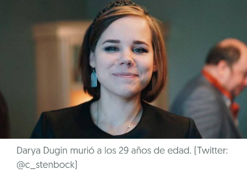 ¿Quién era Darya Dugina, la periodista e hija de Alexander Dugin, que murió en un atentado? Scree609