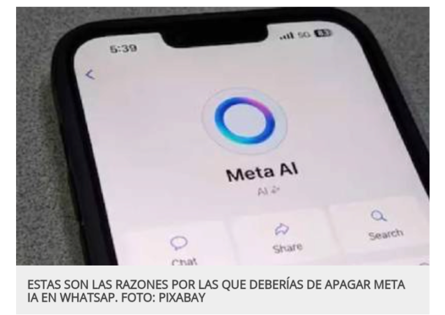 ¿Por qué recomiendan desactivar Meta AI de WhatsApp? Estas son las razones Scree892