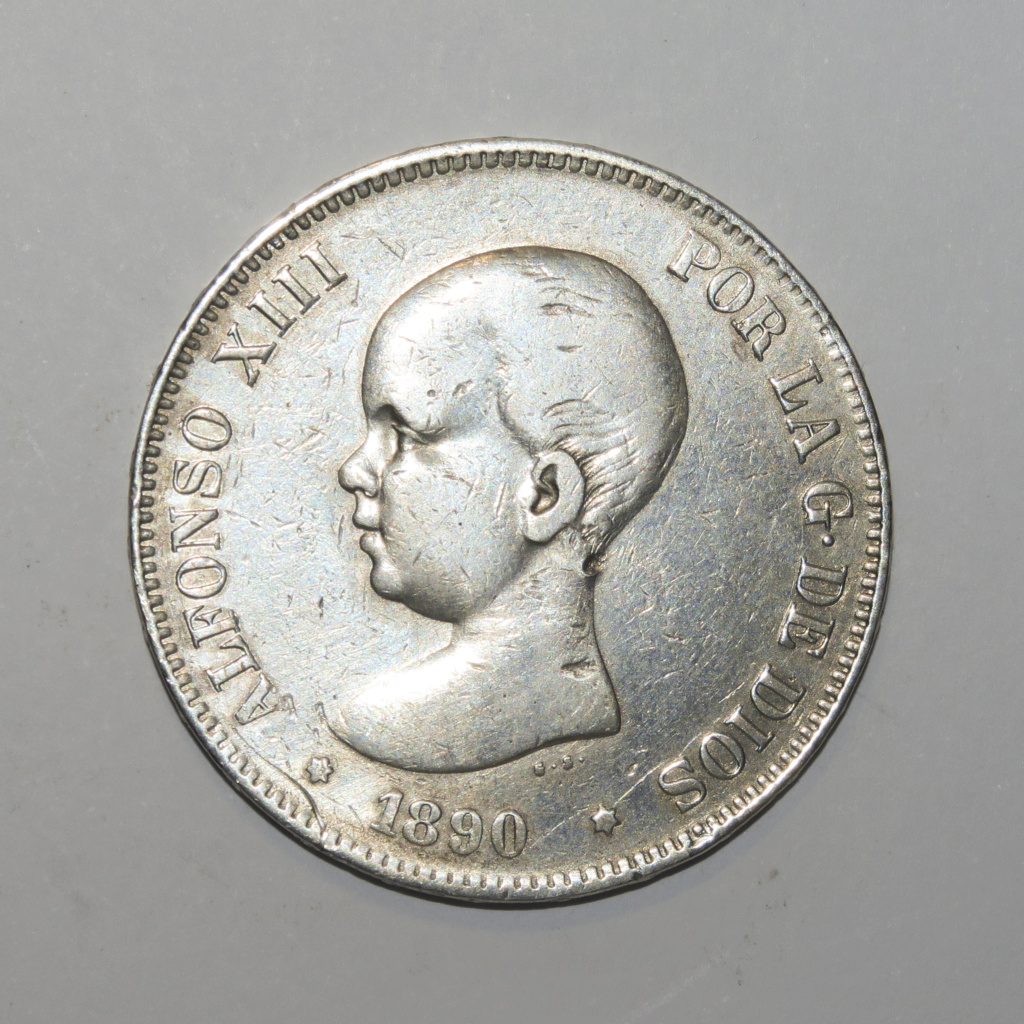 5 Pesetas 1890 Alfonso XIII Anvers17