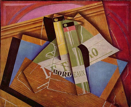 bodegon - Bodegón con botella de Burdeos-Juan Gris 00010