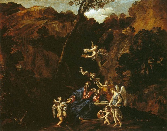 Jesús atendido por los ángeles- Lanfranco 55011