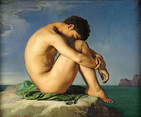 Joven Desnudo Sentado- Hippolyte Flandrin Hippol10