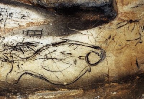 Pez  pintado en la roca de la Cueva de la Pileta  Pez-1-10