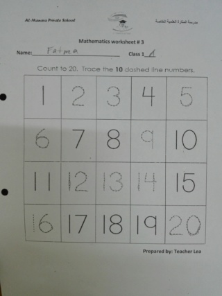  Counting  and writing numbers 0-20 and writing  1 in word   15670910
