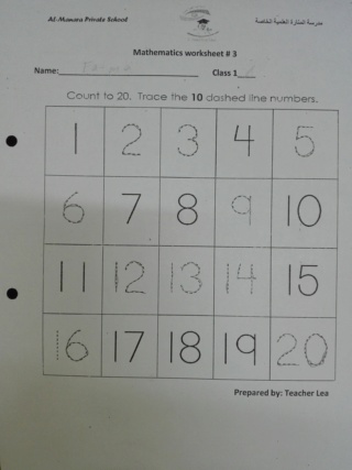 Counting and writing numbers 1-20 and write number in word  15670912