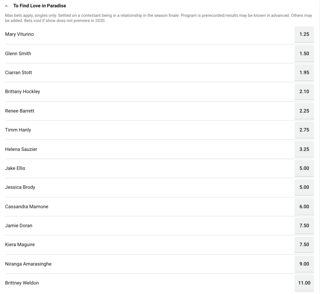 Bachelor In Paradise Australia - Season 3 - Betting Odds - *Sleuthing Spoilers* - Page 2 Screen32