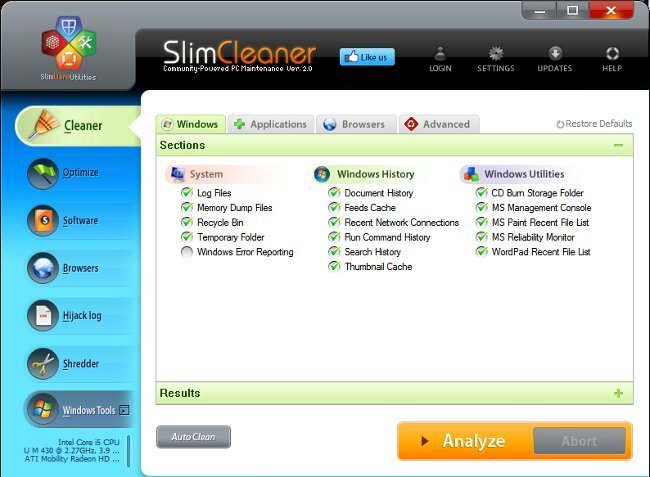 SlimCleaner,  mejora el rendimiento de tu PC 1366_210