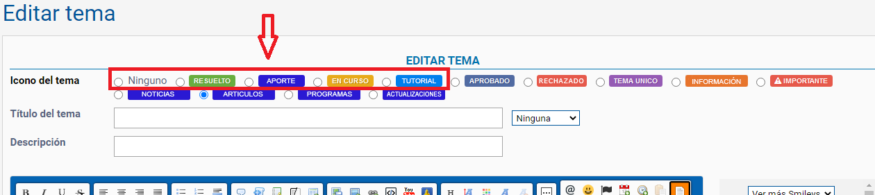 No puedo seleccionar alguno iconos o etiquetas de temas Sdada11