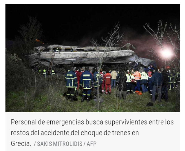 Un choque de trenes en Grecia deja al menos 36 muertos y 85 heridos Scree217