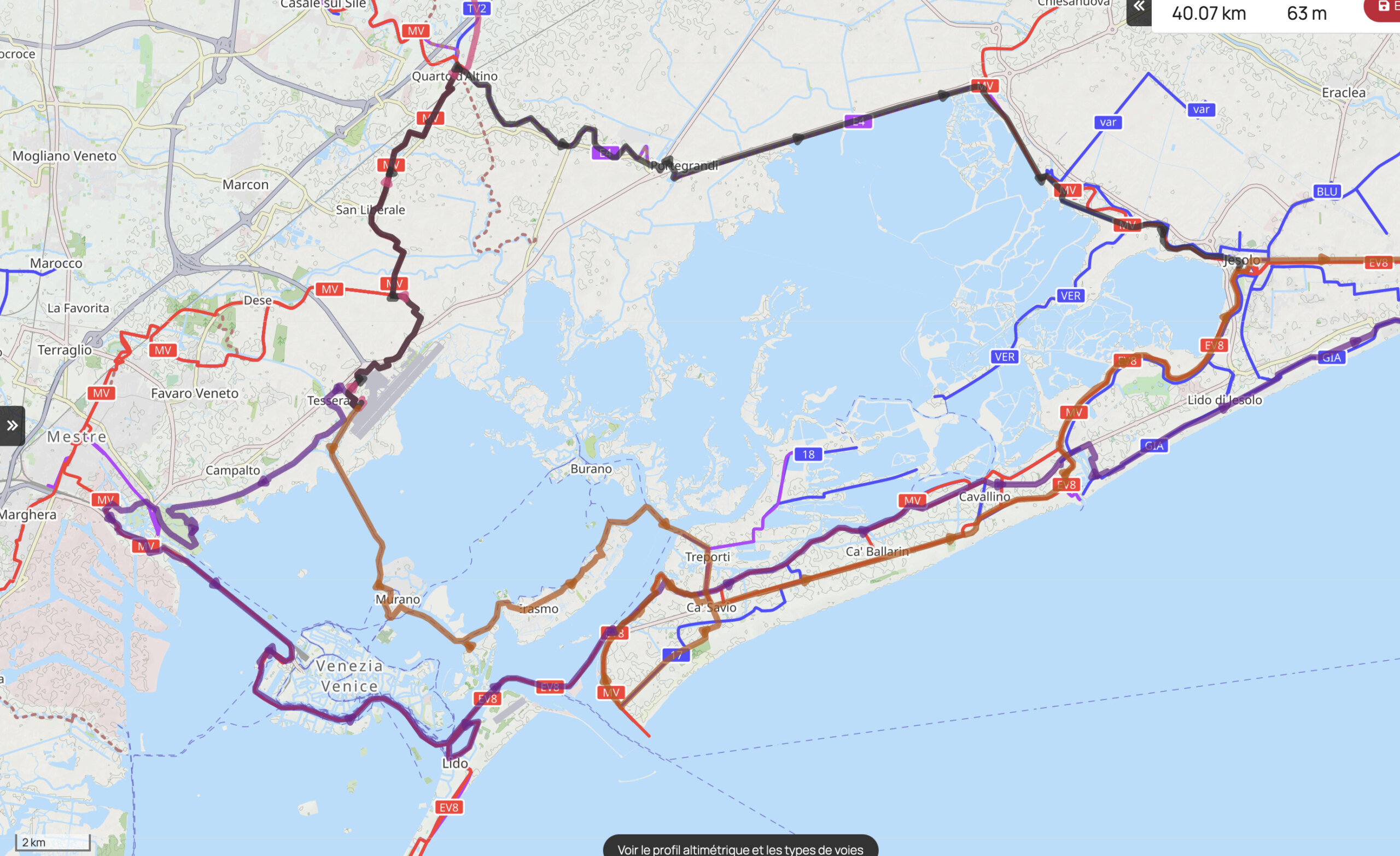 Venise (Airport) à Trieste:  meilleure route à vélo? Captur29