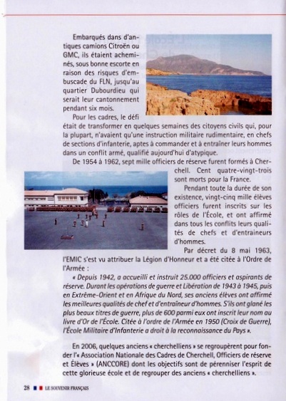 ECOLE MILITAIRE D'INFANTERIE CHERCHELL 1942-1962 - article juillet 2016 du "Souvenir Français" Cherch11