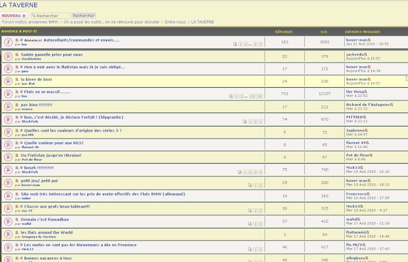 sujets lus marqués comme non lus. Bug210