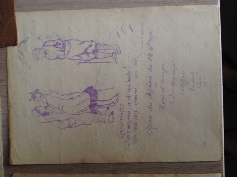 (H) 3 menus de mess daté 1915 avec illustration humoristique  (vendu) Image11