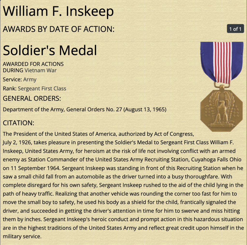 William F. "Sarge" Inskeep, héros de la WWII, Corée et Vietnam ! Captur69