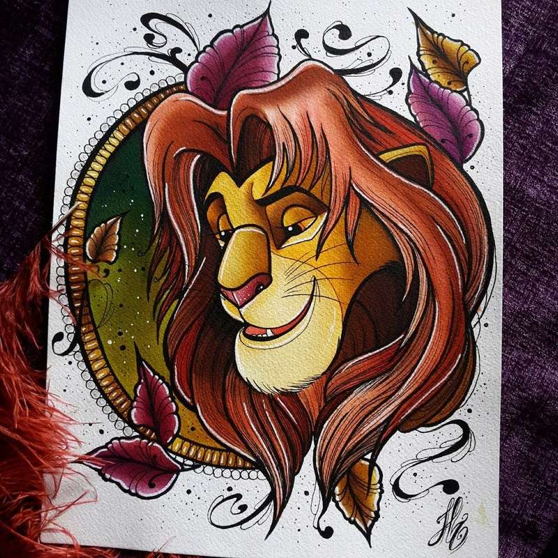 Travail  d'une future artiste tatoueuse . Beaucoup de sujets Disney .  14060110