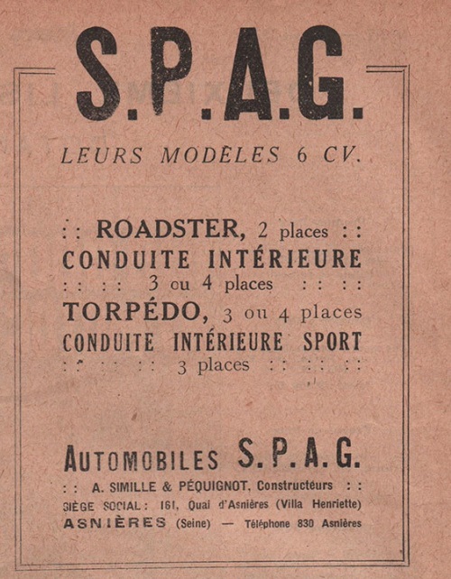 SPAG ou  S.P.A.G. voiturette Mr_21710