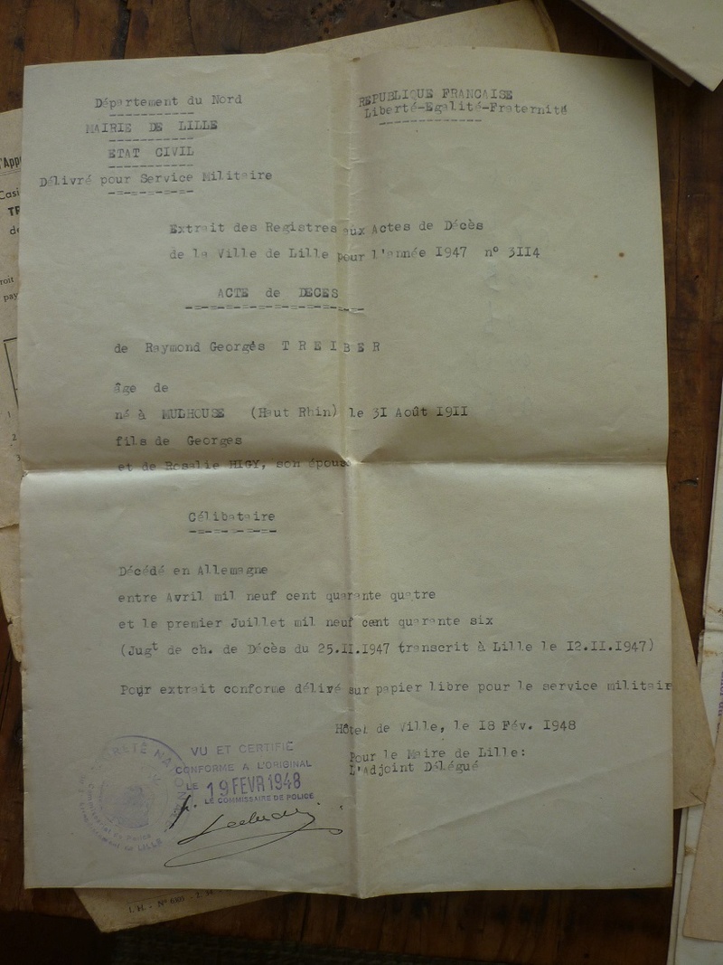 lot de papiers d'un déporté mort à Buchenwald P1610316