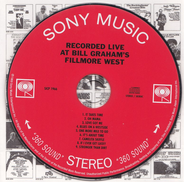 Mike Bloomfield : Live At Bill Graham's Fillmore West (1969) Label10