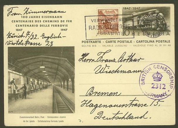 schweiz - Motiv Eisenbahn - Bildpostkarten der Schweiz P_212_16