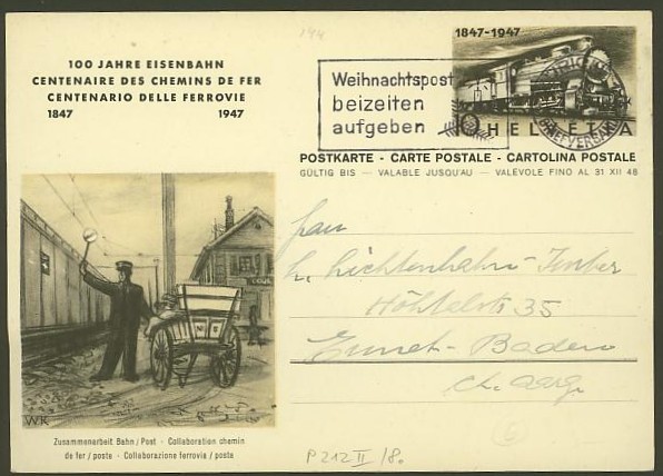 schweiz - Motiv Eisenbahn - Bildpostkarten der Schweiz P_212_17