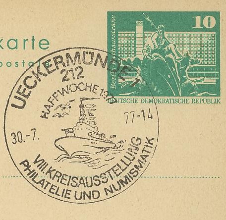 Städte an der Ostsee  -  Sonderstempel der DDR Uecker10