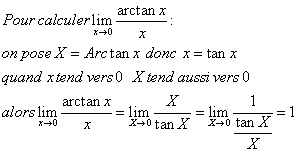 la limite de arctang Arctan10