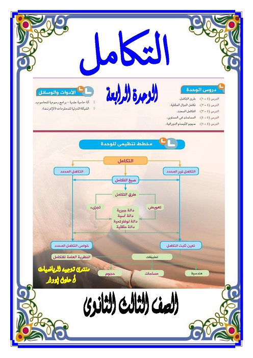 طرق التكامل - التكامل المحدد - المساحات - حجوم الاجسام الدورانية - 2017 - صفحة 3 00011