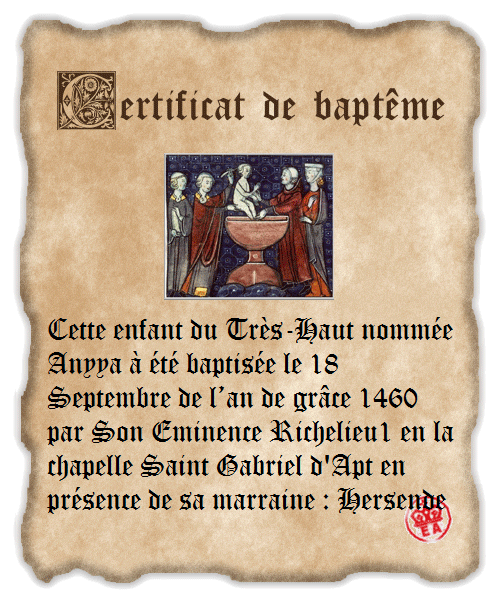 Baptême d'Anyya Certif11