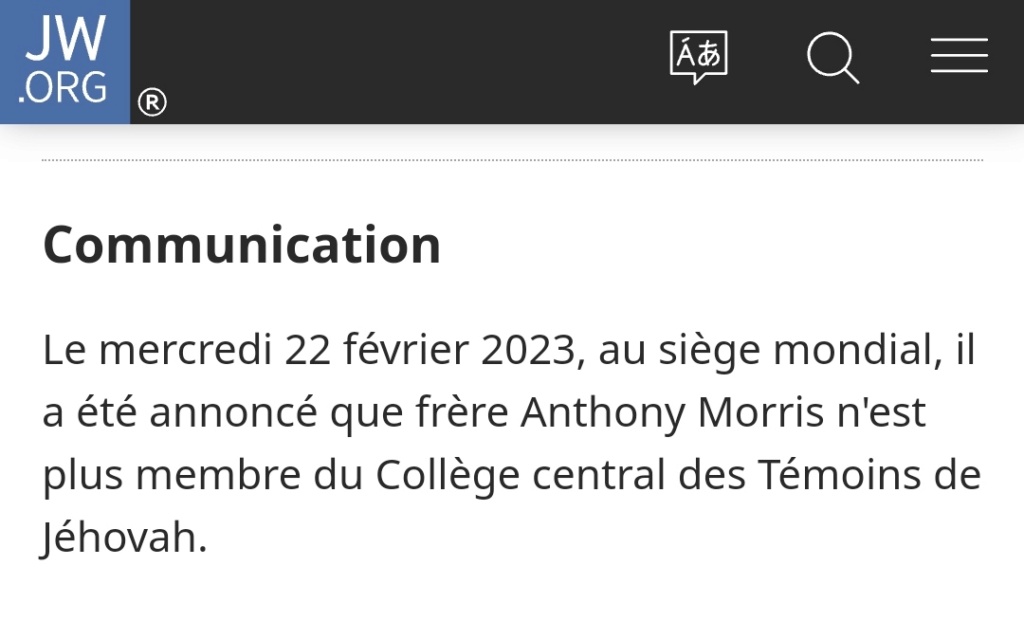 L'affaire Anthony Morris exclu du Collège Central. 20230212