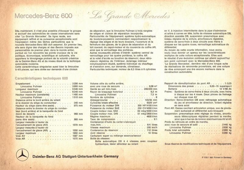 [Historique] La Mercedes 600 (W100 1963-1981) - Page 2 A54510