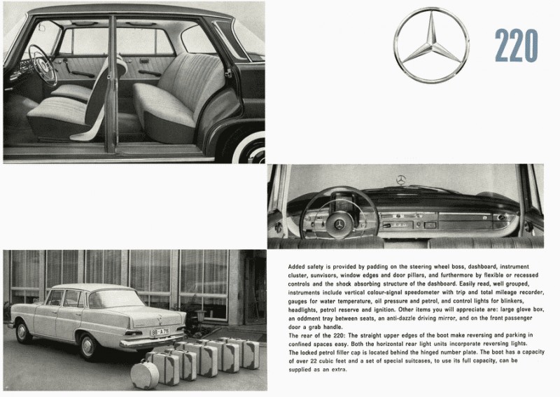 Les Mercedes 230 S / 220 SE Grosse Heckflosse  (W111) 1961-1965   M-b22012