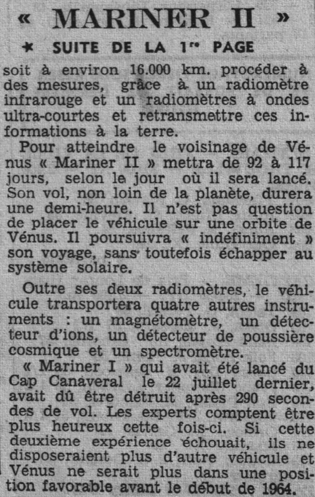 27 août 1962 - Mariner 2 - 1er survol réussi de Vénus 62081611