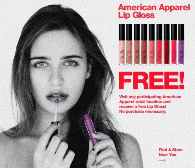 FREE Lip Gloss at Americal Apparel Anime10
