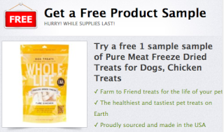 FREE Whole Life Pure Meat Freeze Dried Treats for Dogs Sample Screen47