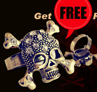 FREE Rhinestone Skull Ring from Choies  Skull10