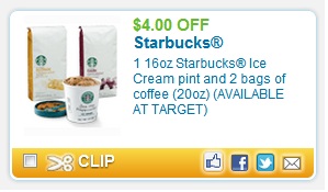 $4 Off Starbucks Ice Cream AND 2 Bags of 20 oz. Coffee Coupon + More Starbu11