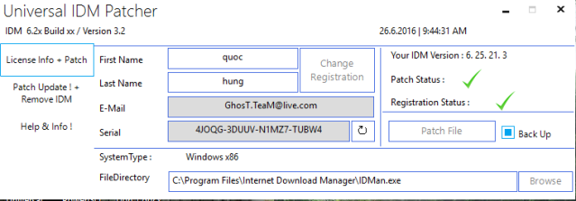 Internet Download Manager v6.25 Build 21 + Universal IDM Patcher v3.2 Univer11