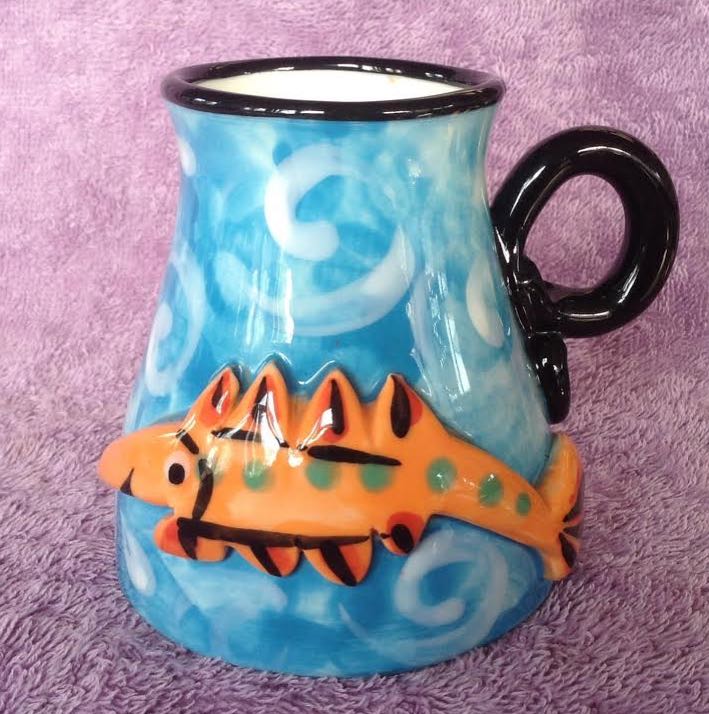 Handpotted and decorated mug by Peter Faulkner, founder of Splashy Faulkn10
