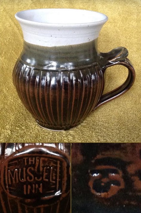 Mussel Inn Takaka large mug: Tim Jessep mark for GALLERY Mussel10