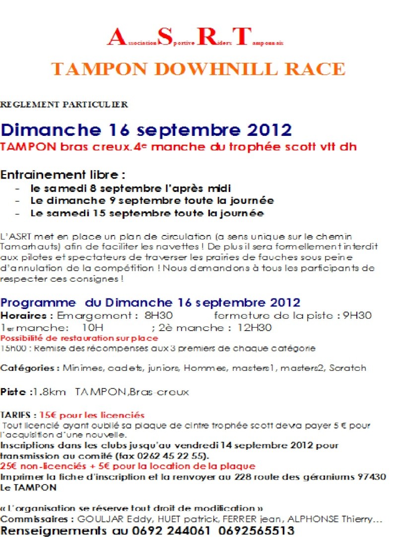 DH4: TAMPON DOWNHILL RACE (BRAS CREUX) 16 septembre 2012 Progra11