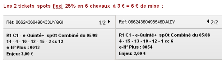 05/08/2016 --- CABOURG --- R1C1 --- Mise 6 € => Gains 0 € Scree174