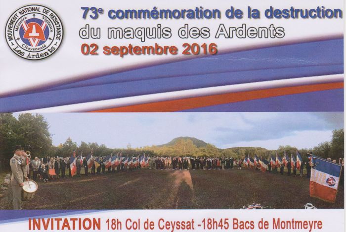 73e commémoration de la destruction du maquis des Ardents – 2/09/2016  Ardent10