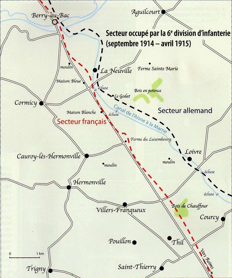 Sept. 1914-avril 1915 : La 6e Division d'Infanterie sur la RN 44 Carte10